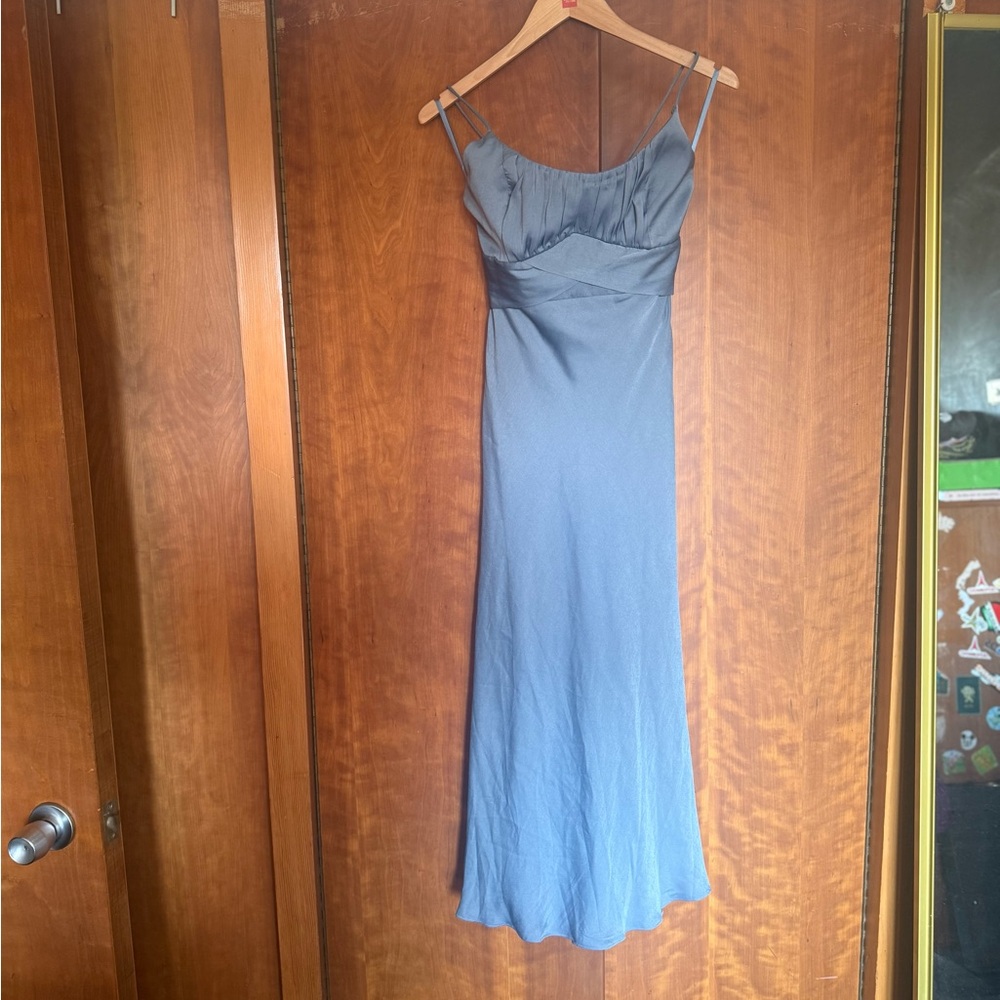 Chic Blue Dress with Spaghetti Straps